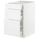 SEKTION / MAXIMERA Gabinete bajo 3 cajones, blanco/Axstad blanco mate, 46x61x76 cm