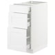 SEKTION / MAXIMERA Gabinete bajo 3 cajones, blanco/Axstad blanco mate, 38x61x76 cm