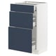 SEKTION / MAXIMERA Gabinete bajo 3 cajones, blanco Axstad/mate azul, 46x37x76 cm