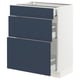 SEKTION / MAXIMERA Gabinete bajo 3 cajones, blanco Axstad/mate azul, 61x37x76 cm