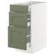 SEKTION / MAXIMERA Gabinete bajo 3 cajones, blanco/Axstad verde grisáceo, 38x61x76 cm