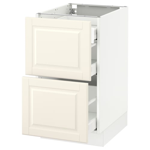 SEKTION / MAXIMERA Gabinete bajo 3 cajones, blanco/Bodbyn hueso, 46x61x76 cm