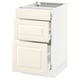 SEKTION / MAXIMERA Gabinete bajo 3 cajones, blanco/Bodbyn hueso, 46x61x76 cm