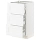 SEKTION / MAXIMERA Gabinete bajo 3 cajones, blanco Enköping/blanco efecto madera, 46x37x76 cm