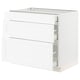 SEKTION / MAXIMERA Gabinete bajo 3 cajones, blanco Enköping/blanco efecto madera, 91x61x76 cm