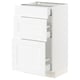 SEKTION / MAXIMERA Gabinete bajo 3 cajones, blanco Enköping/blanco efecto madera, 46x37x76 cm