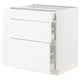 SEKTION / MAXIMERA Gabinete bajo 3 cajones, blanco Enköping/blanco efecto madera, 76x61x76 cm