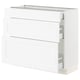 SEKTION / MAXIMERA Gabinete bajo 3 cajones, blanco Enköping/blanco efecto madera, 91x37x76 cm