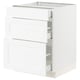 SEKTION / MAXIMERA Gabinete bajo 3 cajones, blanco Enköping/blanco efecto madera, 61x61x76 cm
