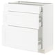 SEKTION / MAXIMERA Gabinete bajo 3 cajones, blanco Enköping/blanco efecto madera, 76x37x76 cm