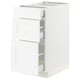 SEKTION / MAXIMERA Gabinete bajo 3 cajones, blanco Enköping/blanco efecto madera, 38x61x76 cm