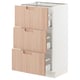 SEKTION / MAXIMERA Gabinete bajo 3 cajones, blanco/Fröjered bambú claro, 46x37x76 cm