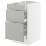 SEKTION / MAXIMERA Gabinete bajo 3 cajones, blanco/Havstorp gris claro, 46x61x76 cm