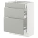SEKTION / MAXIMERA Gabinete bajo 3 cajones, blanco/Havstorp gris claro, 61x37x76 cm