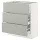 SEKTION / MAXIMERA Gabinete bajo 3 cajones, blanco/Havstorp gris claro, 76x37x76 cm