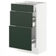 SEKTION / MAXIMERA Gabinete bajo 3 cajones, blanco/Havstorp Verde oscuro, 46x37x76 cm