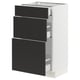 SEKTION / MAXIMERA Gabinete bajo 3 cajones, blanco/Nickebo Carbón mate, 46x37x76 cm