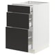 SEKTION / MAXIMERA Gabinete bajo 3 cajones, blanco/Nickebo Carbón mate, 46x61x76 cm