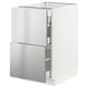 SEKTION / MAXIMERA Gabinete bajo 3 cajones, blanco/Nogsta ac inox, 46x61x76 cm