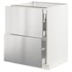 SEKTION / MAXIMERA Gabinete bajo 3 cajones, blanco/Nogsta ac inox, 61x61x76 cm