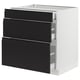 SEKTION / MAXIMERA Gabinete bajo 3 cajones, blanco/Upplöv Carbón mate, 76x61x76 cm