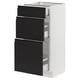 SEKTION / MAXIMERA Gabinete bajo 3 cajones, blanco/Upplöv Carbón mate, 38x37x76 cm