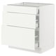 SEKTION / MAXIMERA Gabinete bajo 3 cajones, blanco/Vallstena blanco, 76x61x76 cm