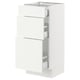 SEKTION / MAXIMERA Gabinete bajo 3 cajones, blanco/Vallstena blanco, 38x37x76 cm