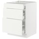 SEKTION / MAXIMERA Gabinete bajo 3 cajones, blanco/Vallstena blanco, 61x61x76 cm