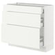 SEKTION / MAXIMERA Gabinete bajo 3 cajones, blanco/Vallstena blanco, 91x37x76 cm