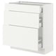 SEKTION / MAXIMERA Gabinete bajo 3 cajones, blanco/Vallstena blanco, 76x37x76 cm
