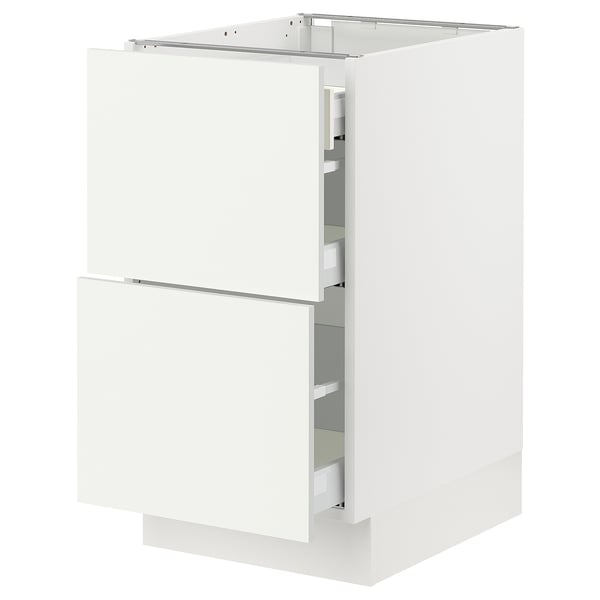SEKTION / MAXIMERA Gabinete bajo 3 cajones, blanco/Vallstena blanco, 46x61x76 cm