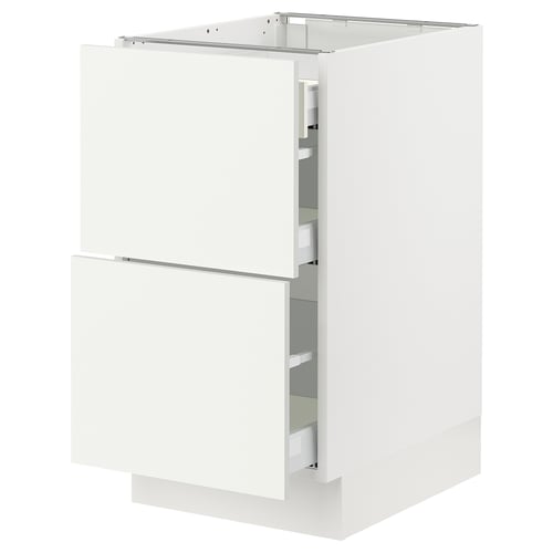 SEKTION / MAXIMERA Gabinete bajo 3 cajones, blanco/Vallstena blanco, 46x61x76 cm