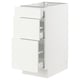 Opción: SEKTION / MAXIMERA Gabinete bajo 3 cajones, blanco/Vallstena blanco, 38x61x76 cm