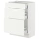 SEKTION / MAXIMERA Gabinete bajo 3 cajones, blanco/Vallstena blanco, 61x37x76 cm