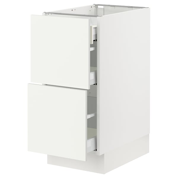 SEKTION / MAXIMERA Gabinete bajo 3 cajones, blanco/Vallstena blanco, 38x61x76 cm