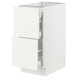 SEKTION / MAXIMERA Gabinete bajo 3 cajones, blanco/Vallstena blanco, 38x61x76 cm