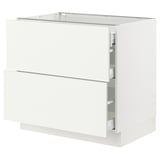SEKTION / MAXIMERA Gabinete bajo 3 cajones, blanco/Vallstena blanco, 91x61x76 cm