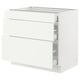 SEKTION / MAXIMERA Gabinete bajo 3 cajones, blanco/Vallstena blanco, 91x61x76 cm