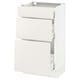 SEKTION / MAXIMERA Gabinete bajo 3 cajones, blanco/Veddinge blanco, 46x37x76 cm