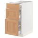 SEKTION / MAXIMERA Gabinete bajo 3 cajones, blanco/Vedhamn roble, 38x61x76 cm