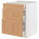 SEKTION / MAXIMERA Gabinete bajo 3 cajones, blanco/Vedhamn roble, 61x61x76 cm