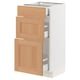 SEKTION / MAXIMERA Gabinete bajo 3 cajones, blanco/Vedhamn roble, 38x37x76 cm