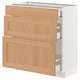 SEKTION / MAXIMERA Gabinete bajo 3 cajones, blanco/Vedhamn roble, 76x37x76 cm