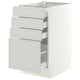 SEKTION / MAXIMERA Gabinete bajo 4 cajones, blanco/Aspudden gris claro, 46x61x76 cm