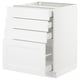 SEKTION / MAXIMERA Gabinete bajo 4 cajones, blanco/Axstad blanco mate, 61x61x76 cm