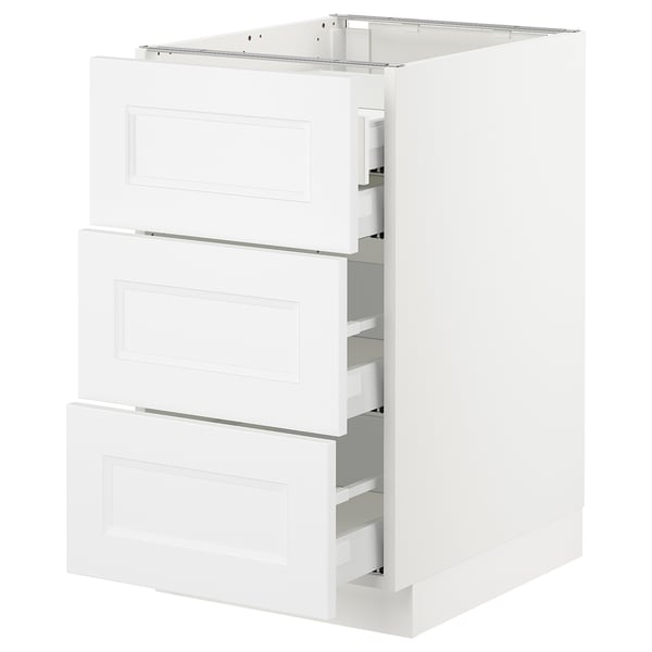 SEKTION / MAXIMERA Gabinete bajo 4 cajones, blanco/Axstad blanco mate, 46x61x76 cm