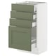 SEKTION / MAXIMERA Gabinete bajo 4 cajones, blanco/Axstad verde grisáceo, 46x37x76 cm