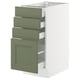 SEKTION / MAXIMERA Gabinete bajo 4 cajones, blanco/Axstad verde grisáceo, 38x61x76 cm