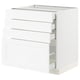 SEKTION / MAXIMERA Gabinete bajo 4 cajones, blanco Enköping/blanco efecto madera, 76x61x76 cm